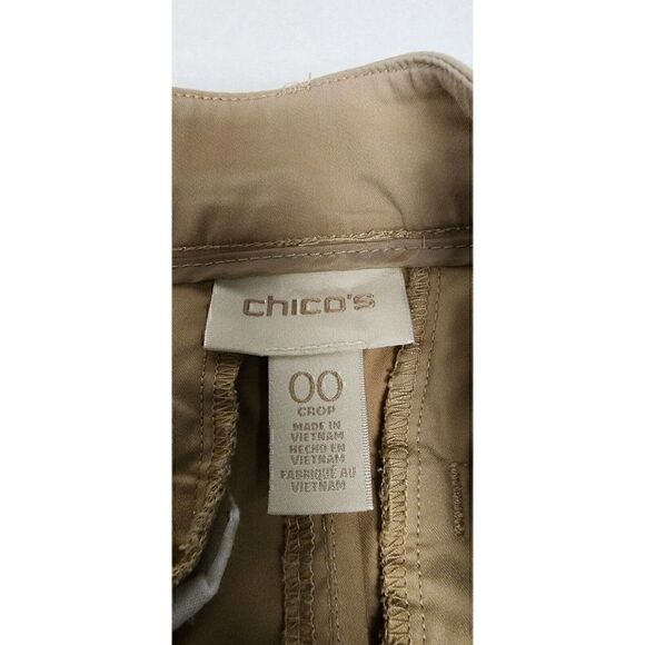 Chico's Luxe Twill Utility Cropped Cargo Pants Size 00/US XS-2 Color Kha… - Picture 8 of 10